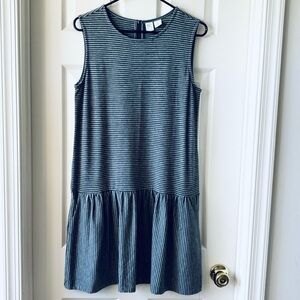 Artisan Ny Gray and Navy Striped Mini Dress